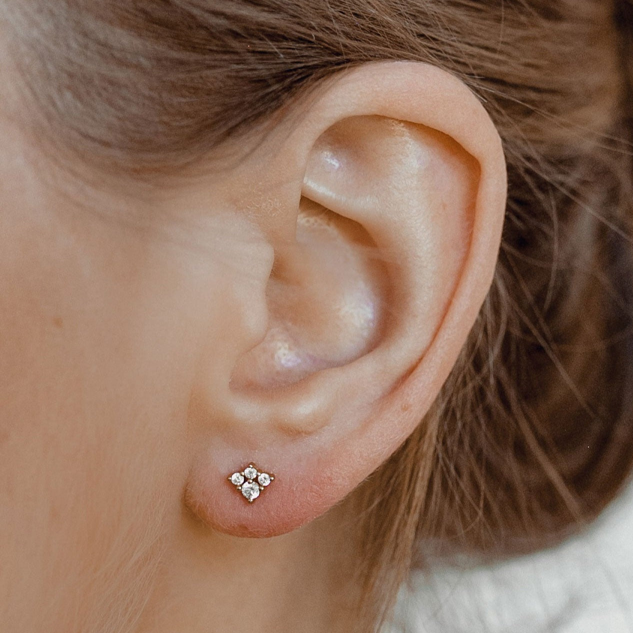 Luminar Stud Earrings Sterling Silver Gold