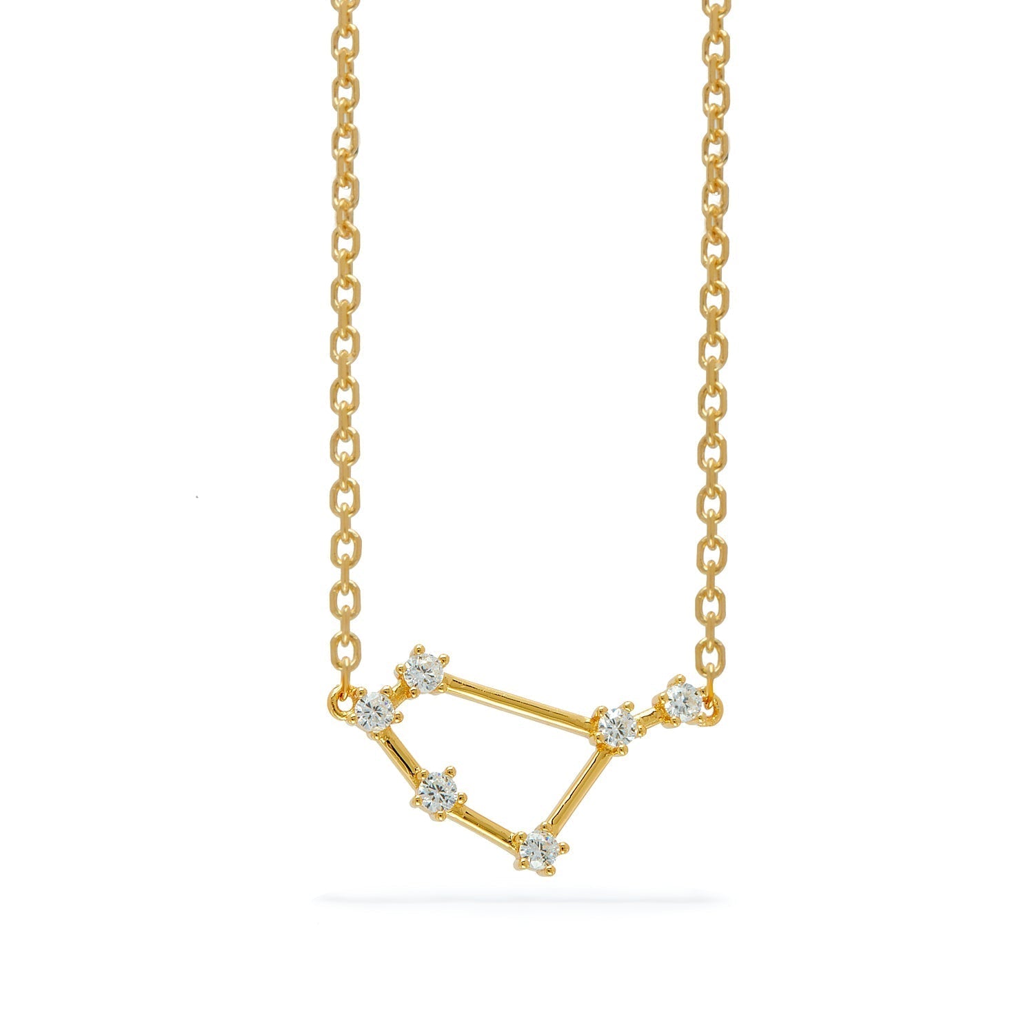 Sterling Silver Crystal Zodiac Necklace (Gold)