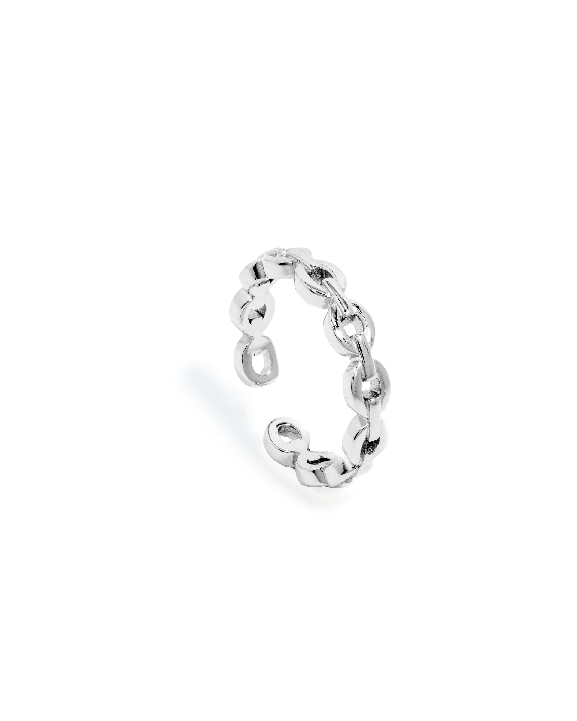 Sterling Silver Link Chain Ring (Silver)