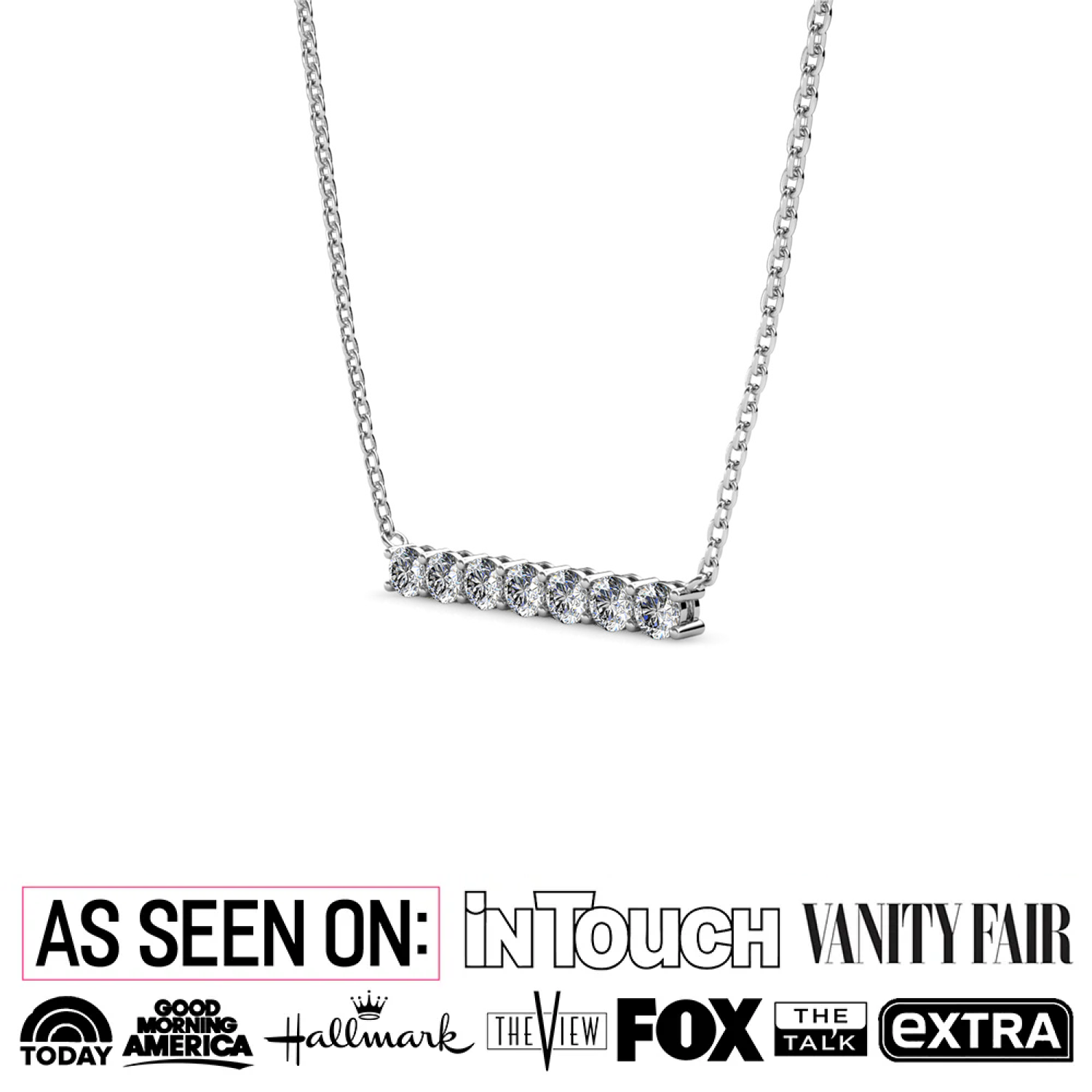 Lynn 18k White Gold Plated Necklace with Swarovski Crystals