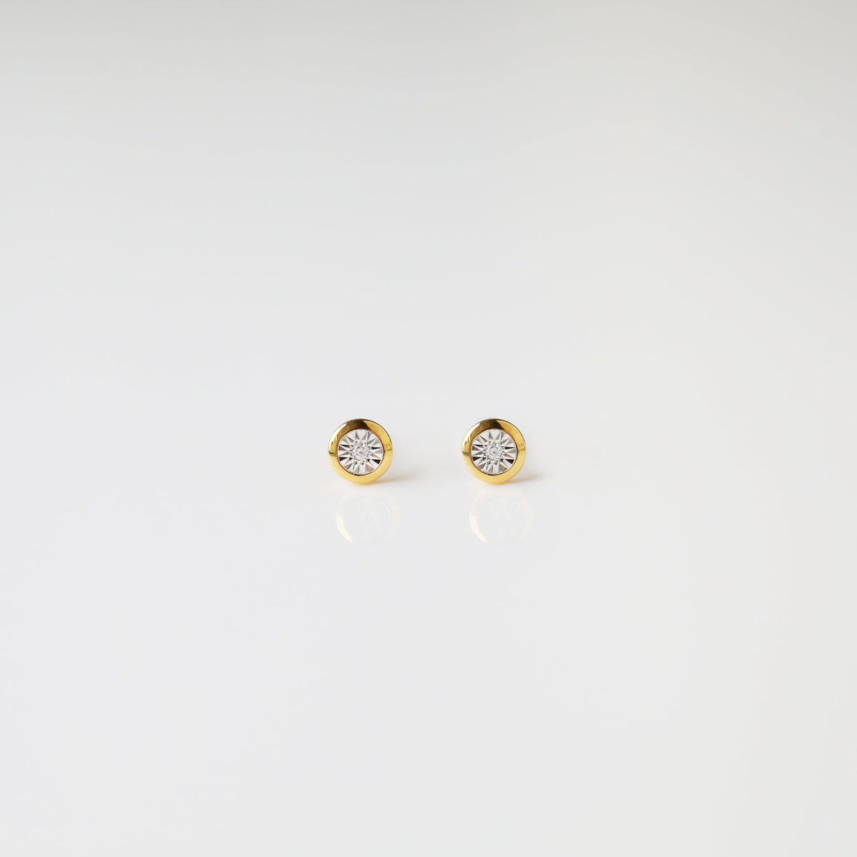 Celeste Bezel Set Diamond Stud Earrings