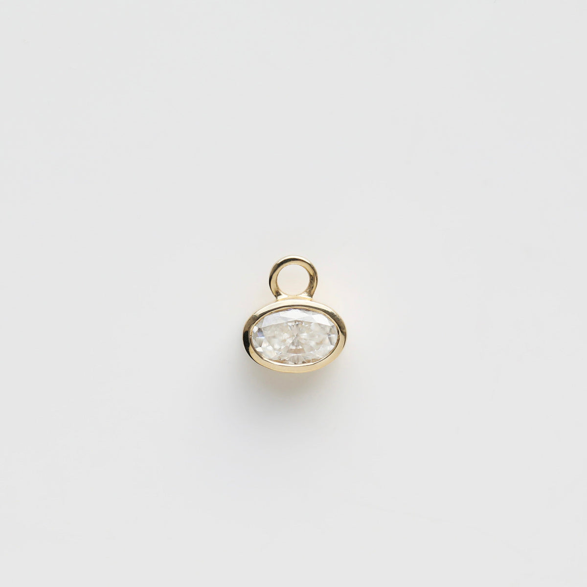Moissanite Oval Hoop Earring Charm