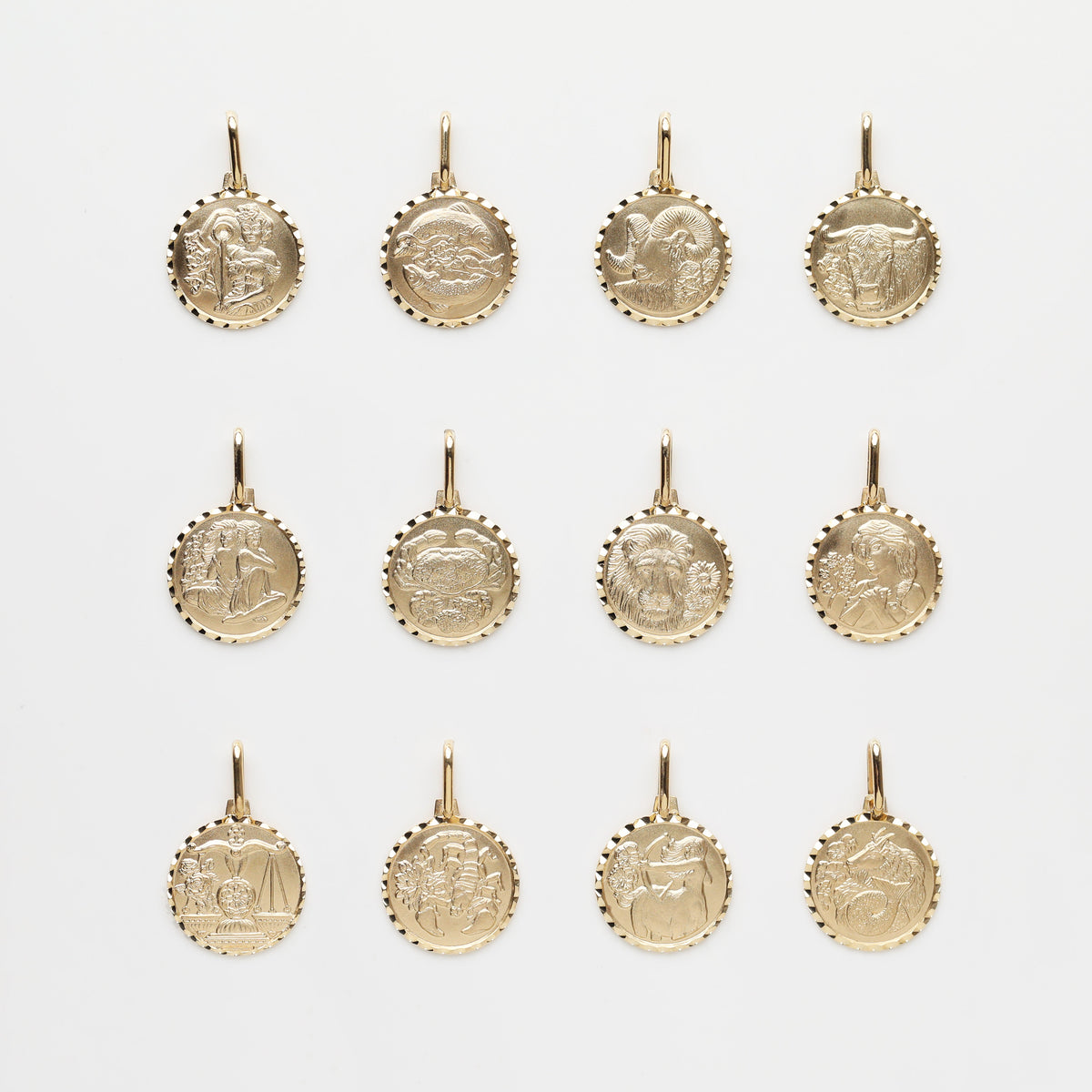 Treasured Zodiac Diamond Cut Pendant