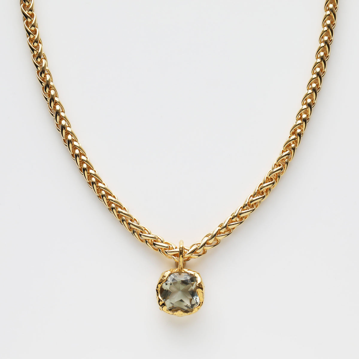 Green Amethyst Lagoon Pendant on Spiga Chain