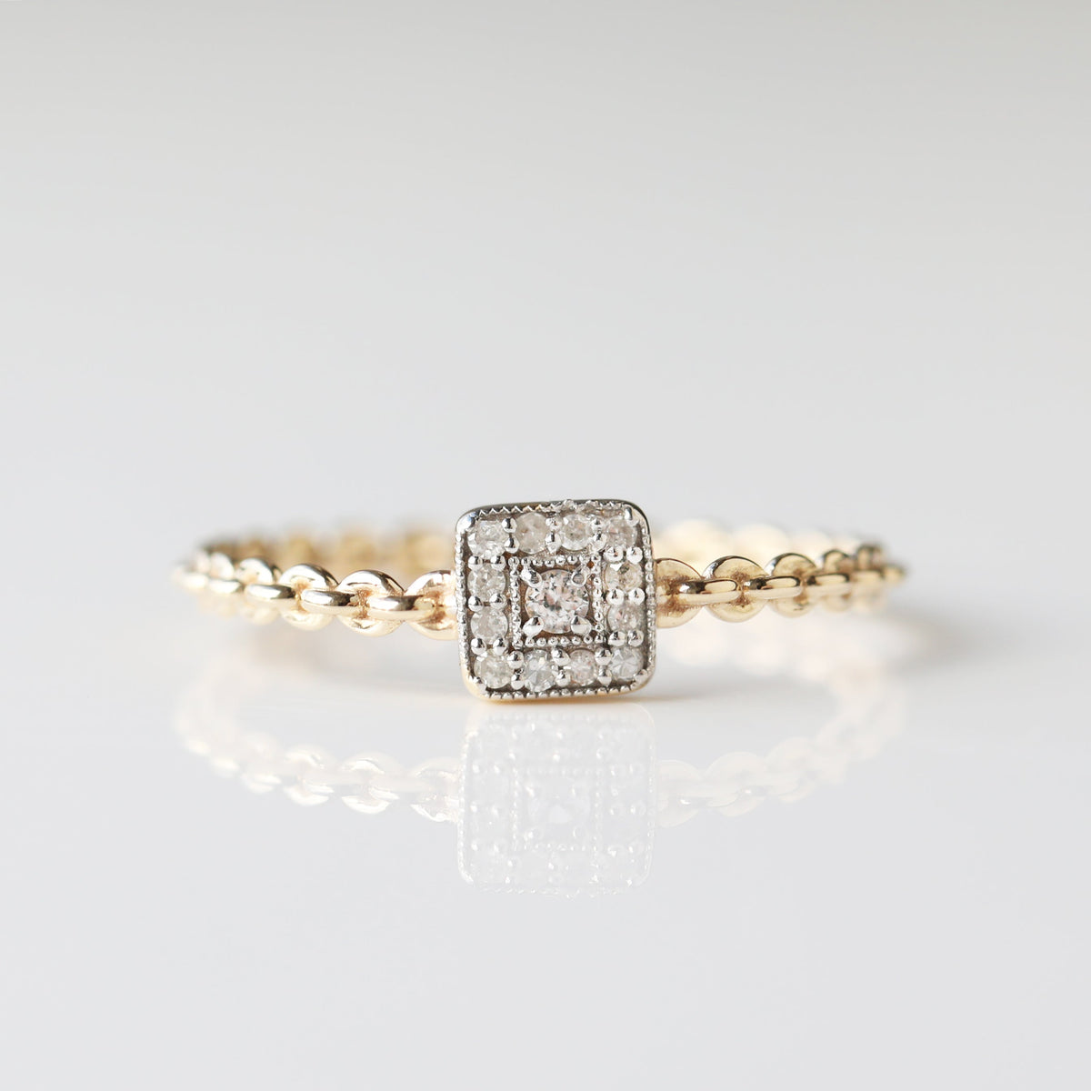 Vintage Deco Diamond Chain Ring