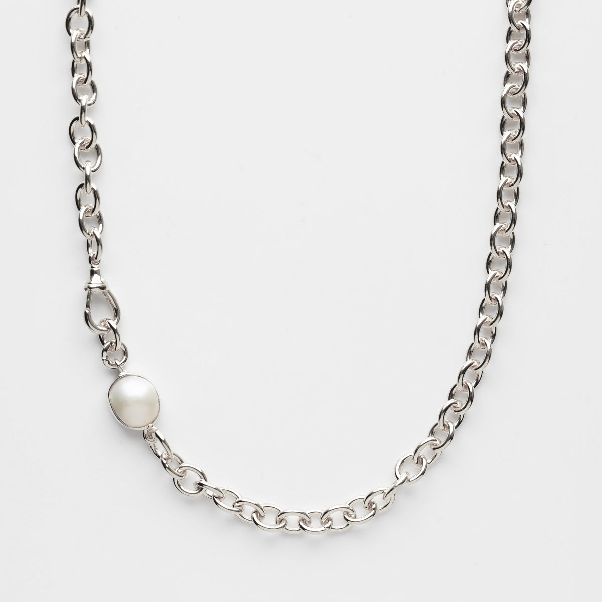 Luxe Pearl Albert Chain Necklace