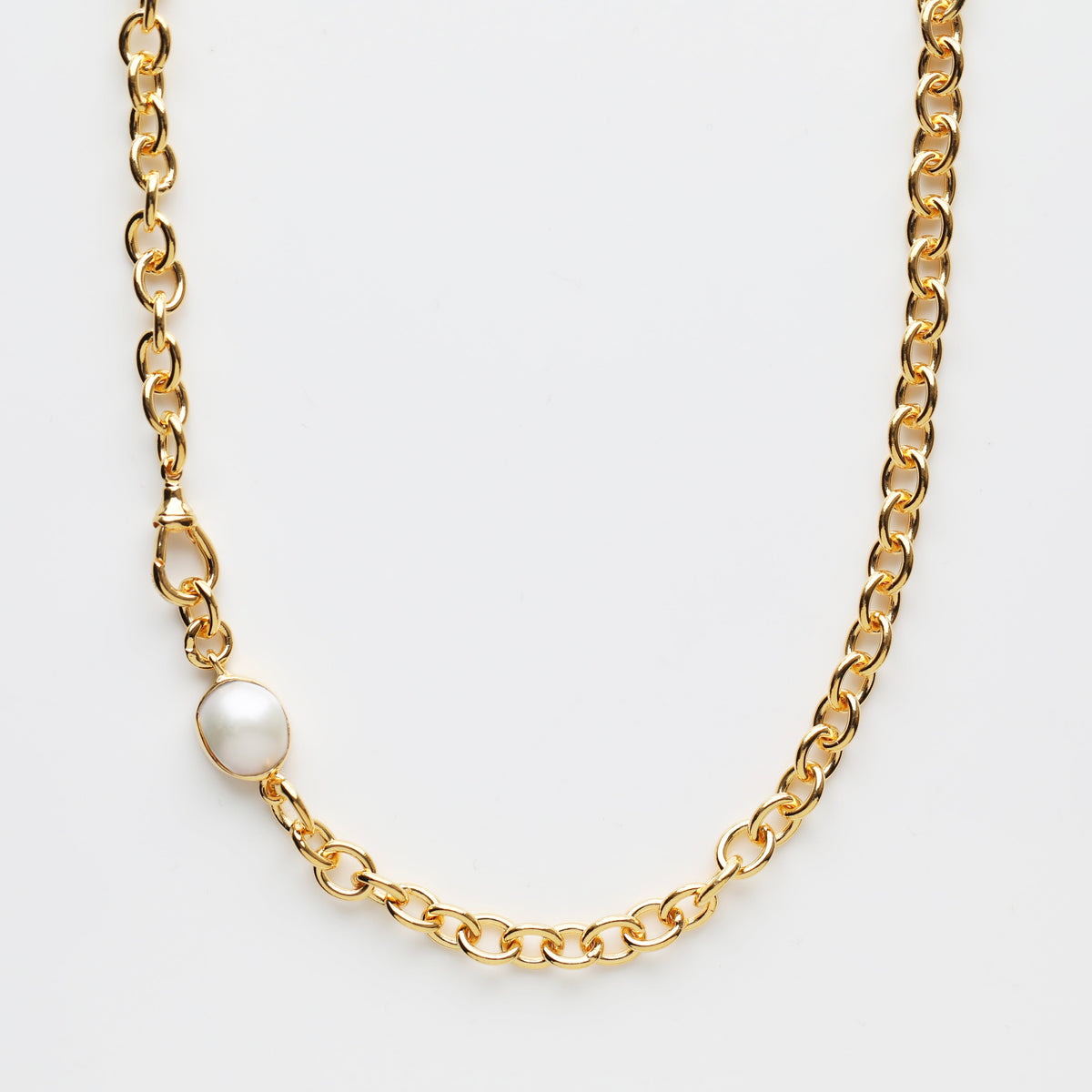 Luxe Pearl Albert Chain Necklace