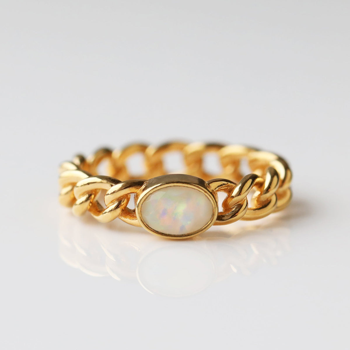 Lumi Opal Chain Ring