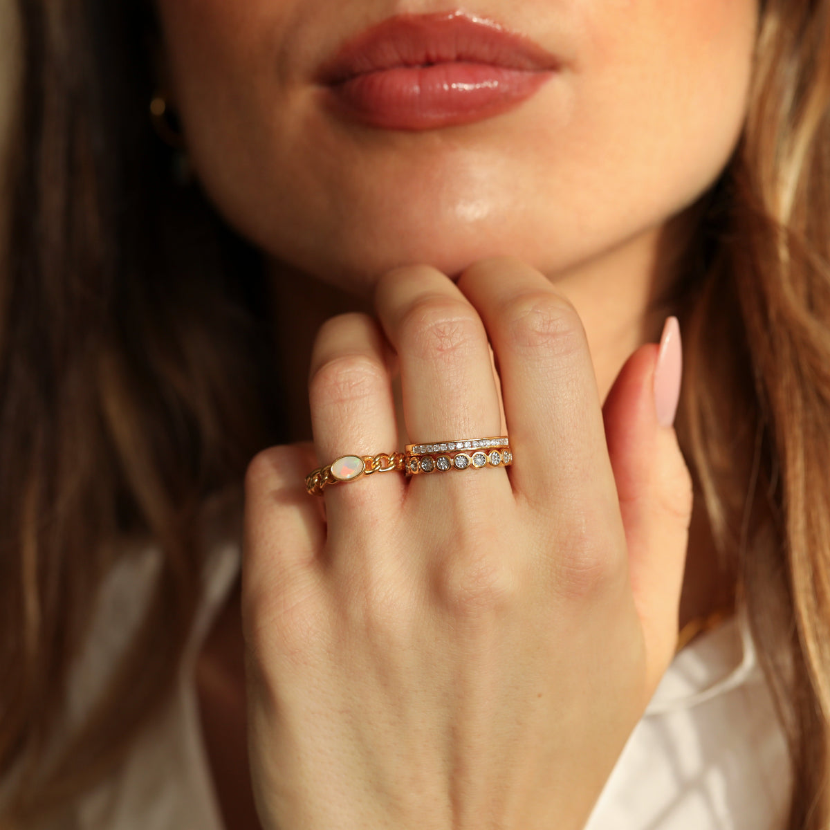 Lumi Opal Chain Ring