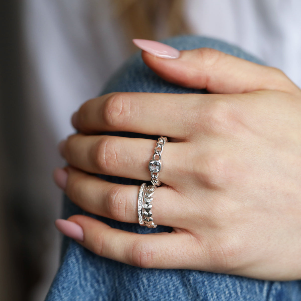 Lumi Aquamarine Chain Ring