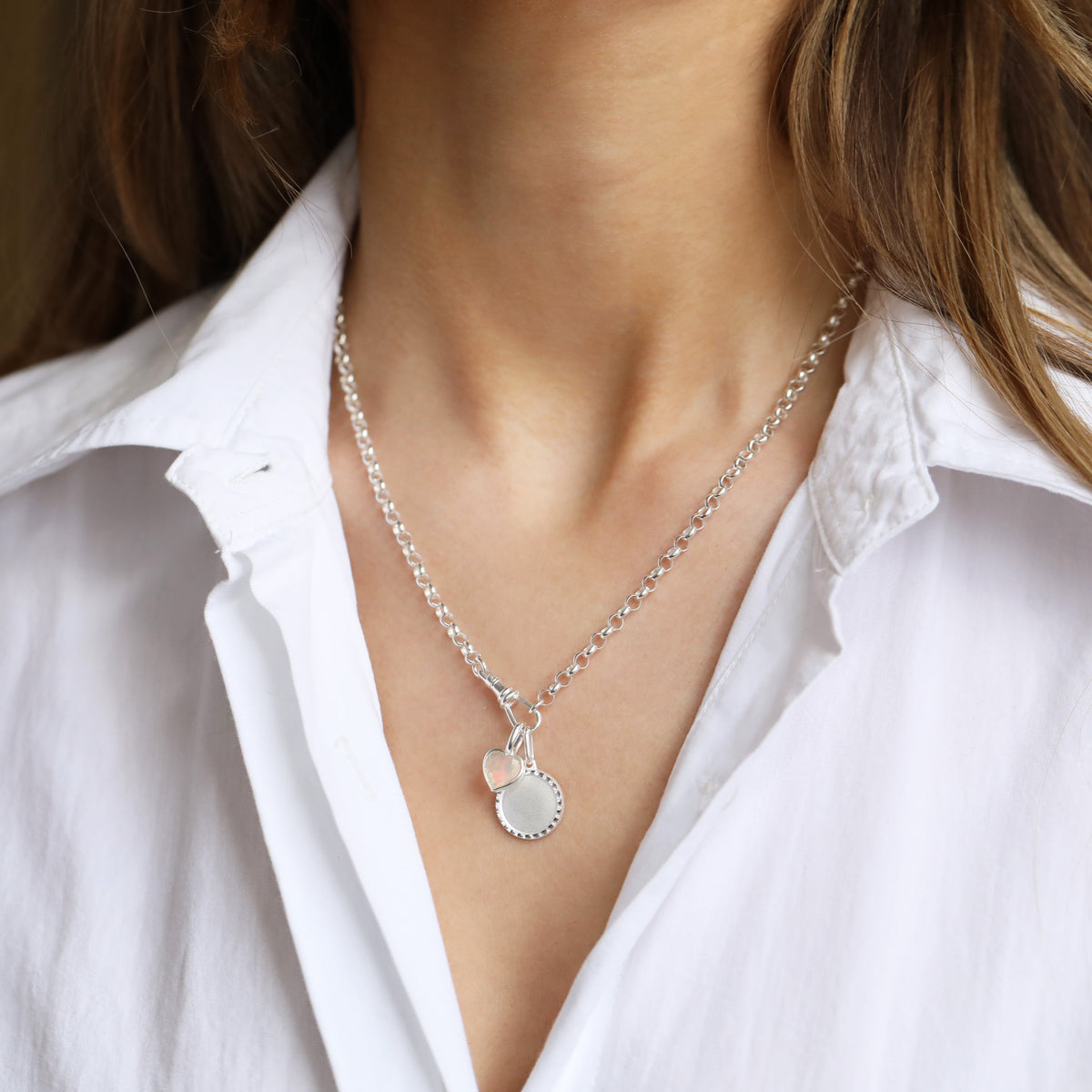 Opal Heart Pendant
