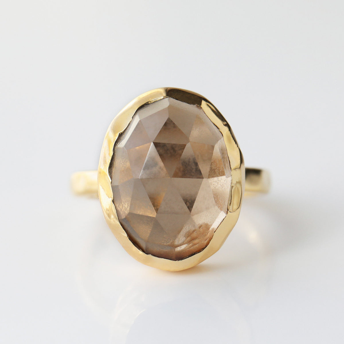 Smokey Quartz Molten Statement Ring