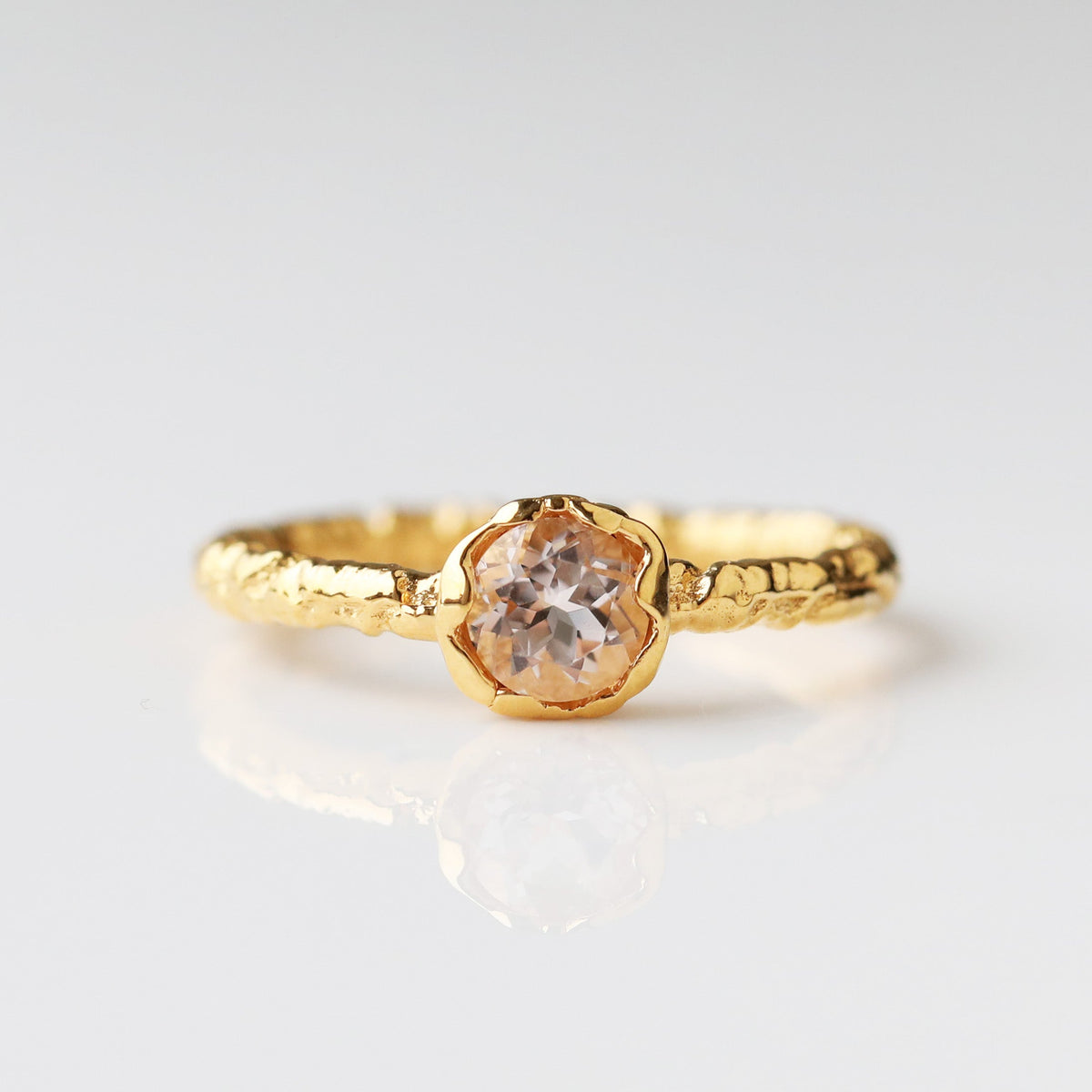 Romy Morganite Solitaire Ring