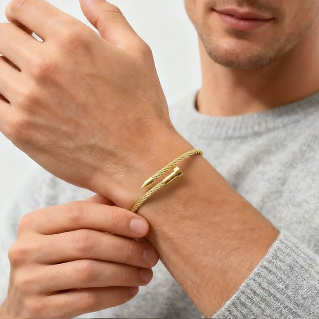 18k Gold Multi Row Modern Cuff Bangle