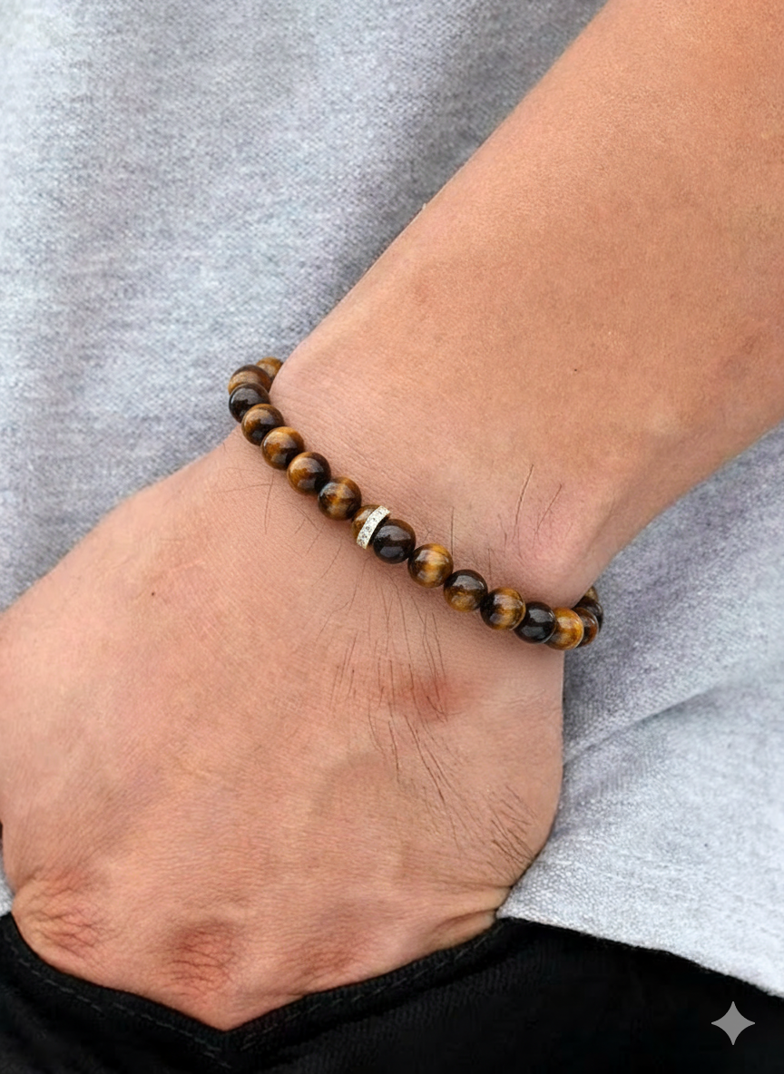 18K Gold Plated Cz Tiger Eye Bracelet