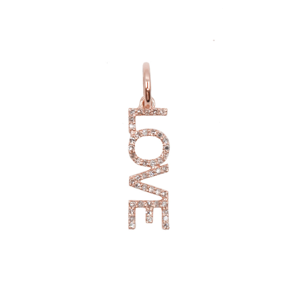 Gold Diamond Word Love Pendant