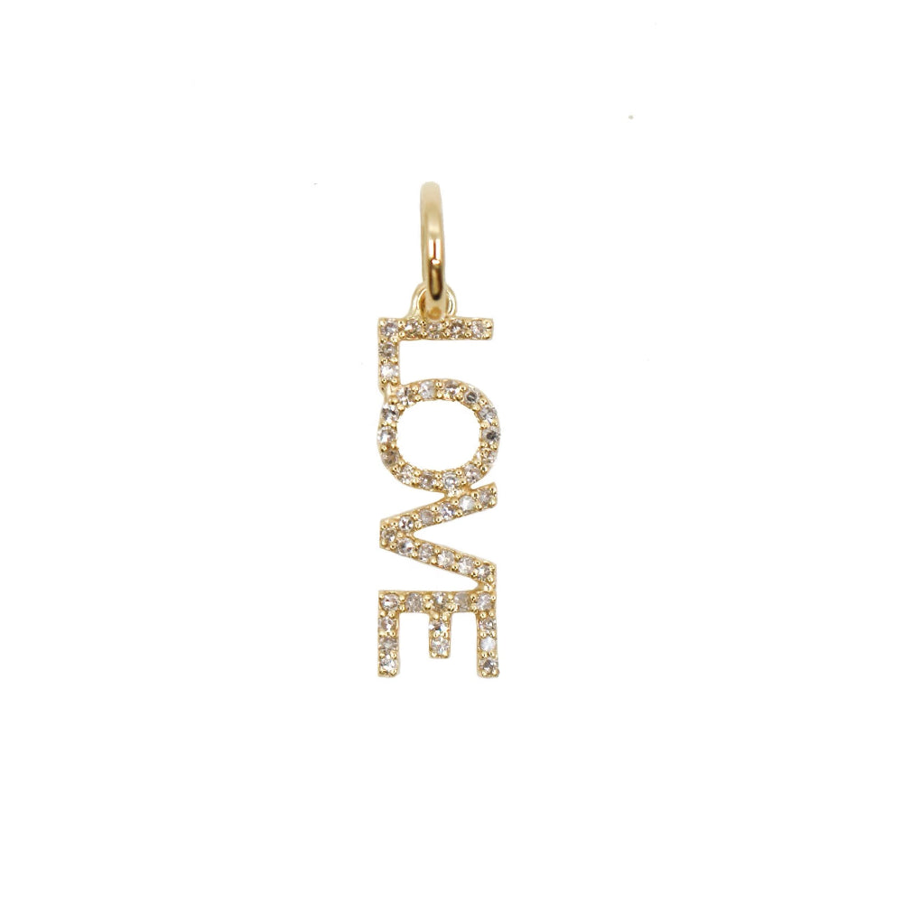 Gold Diamond Word Love Pendant