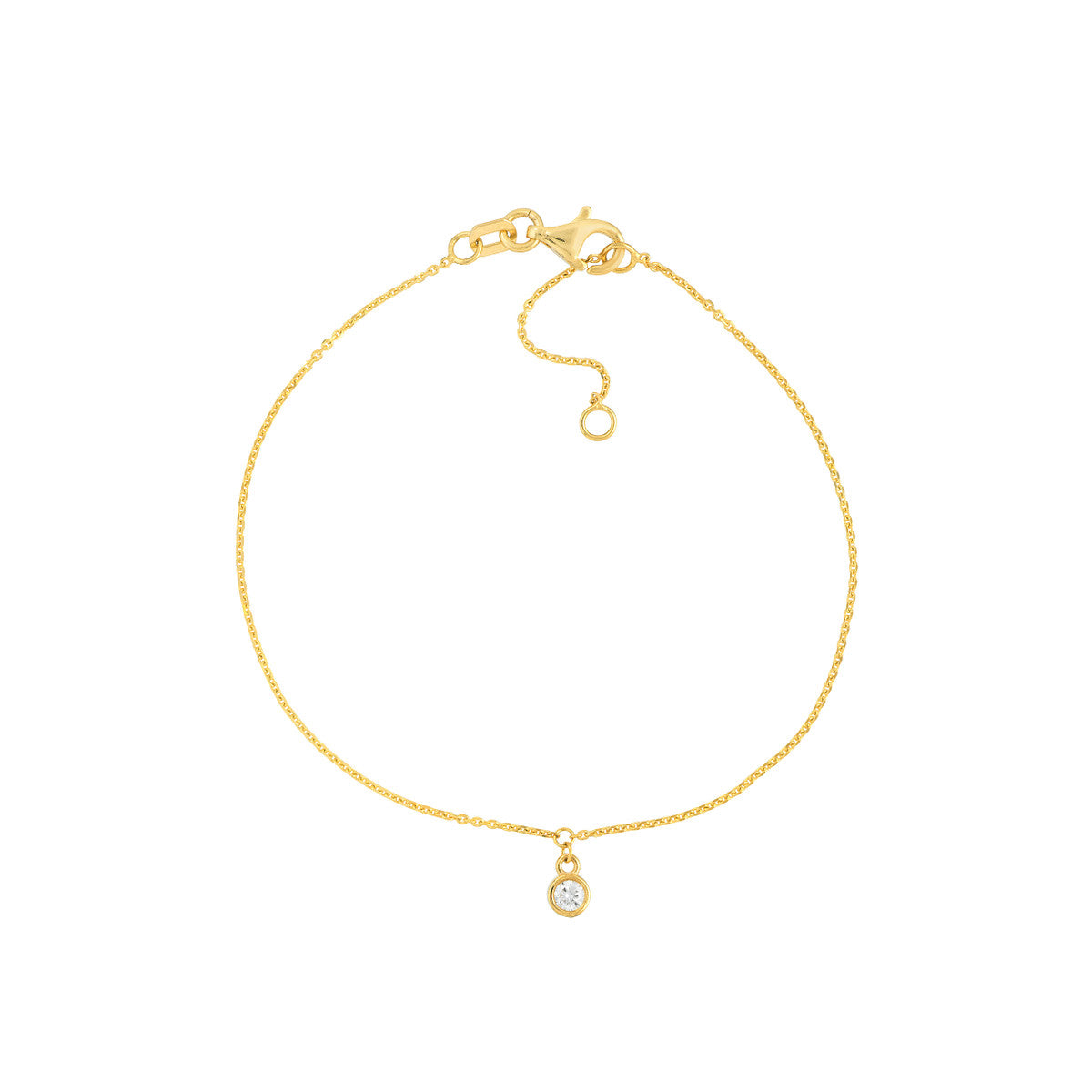 Bezel Diamond Charm Bracelet