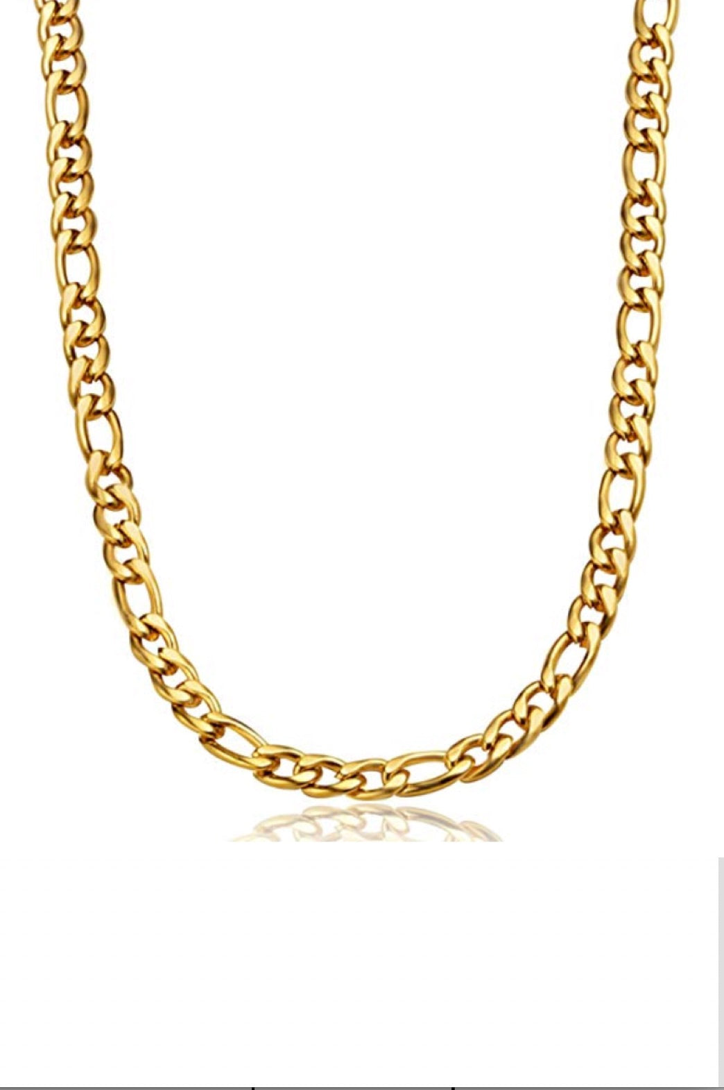 18K Gold Chain Figaro Link Necklace