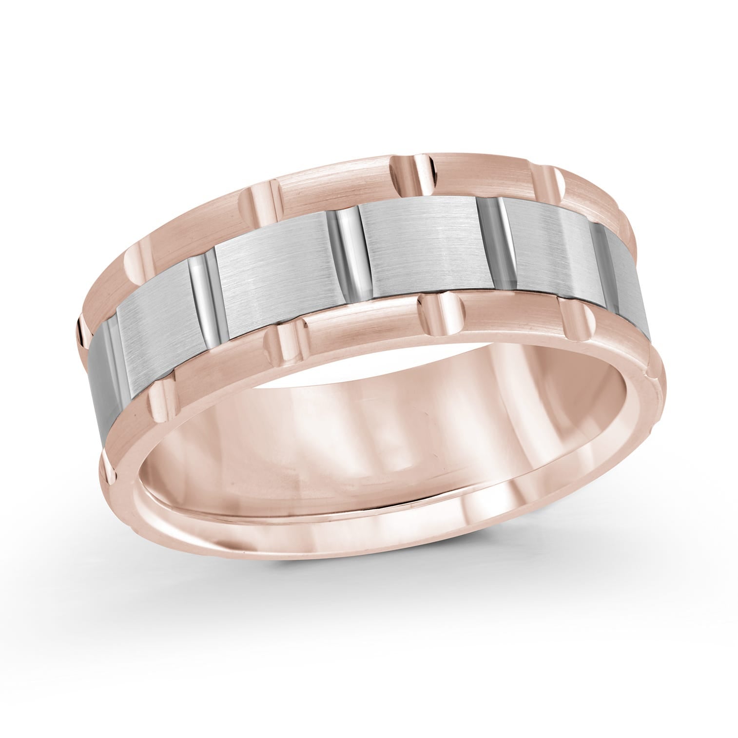 14K Rose Gold with 14K White Gold Ring from the Executif Collection by Malo - MRD-044-7PW