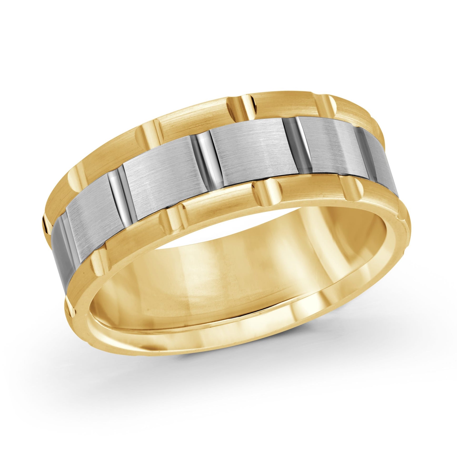 14K Yellow Gold with 14K White Gold Ring from the Executif Collection by Malo - MRD-044-7YW