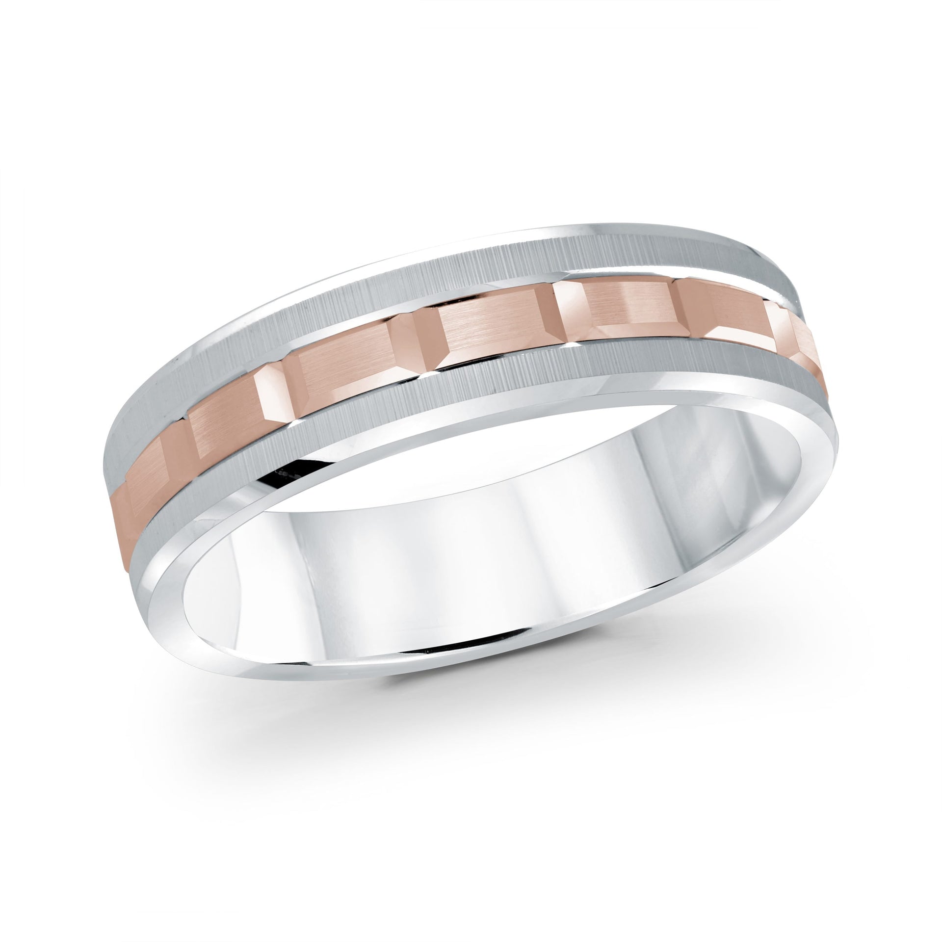 14K White Gold with 14K Rose Gold Ring from the Executif Collection by Malo - MRD-046-6WP