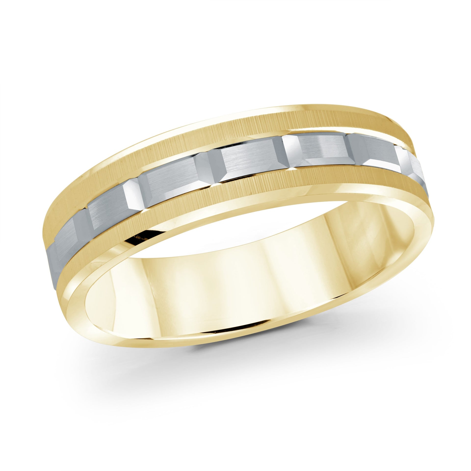 14K Yellow Gold with 14K White Gold Ring from the Executif Collection by Malo - MRD-046-6YW