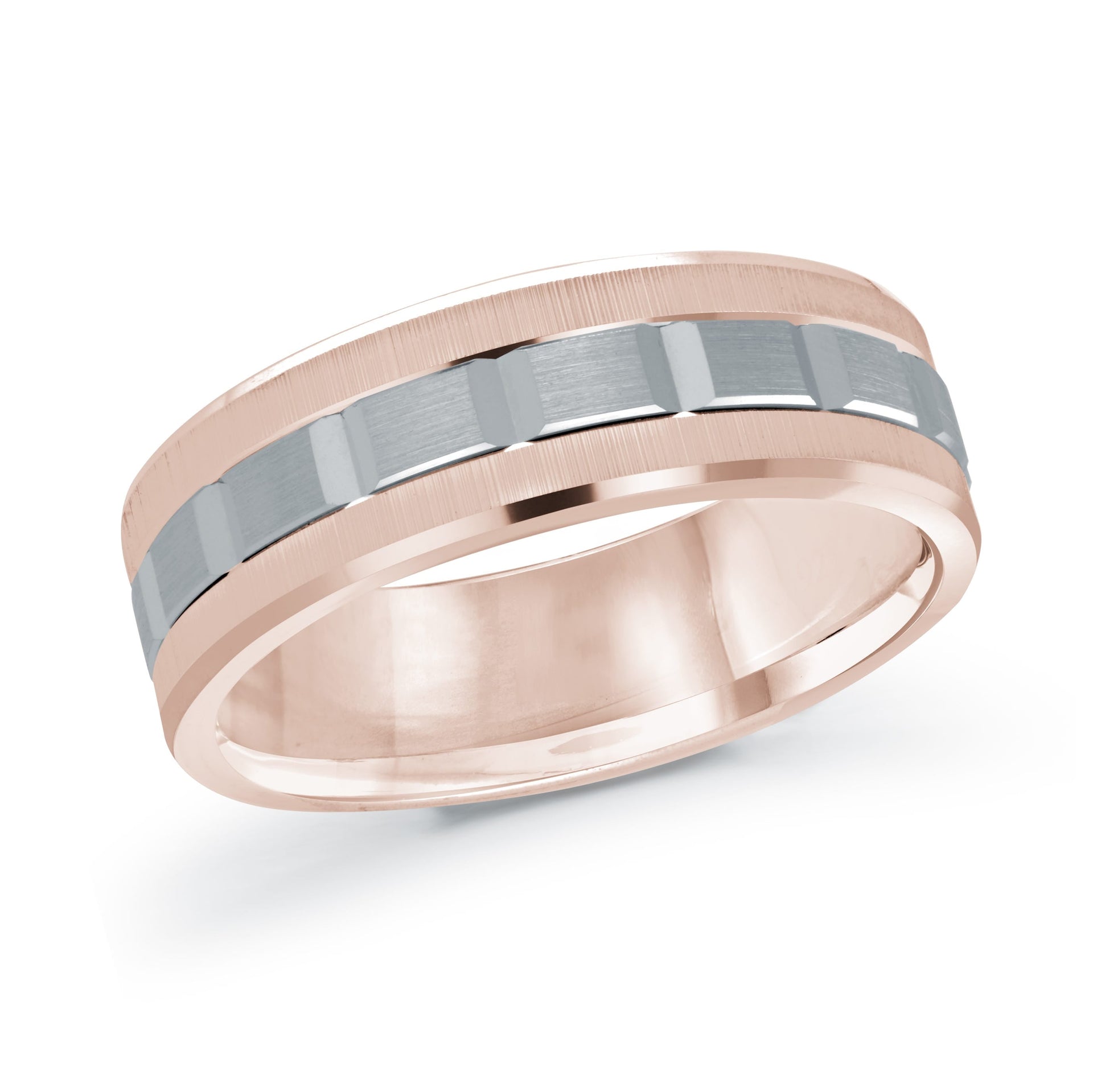 14K Rose Gold with 14K White Gold Ring from the Executif Collection by Malo - MRD-046-6PW