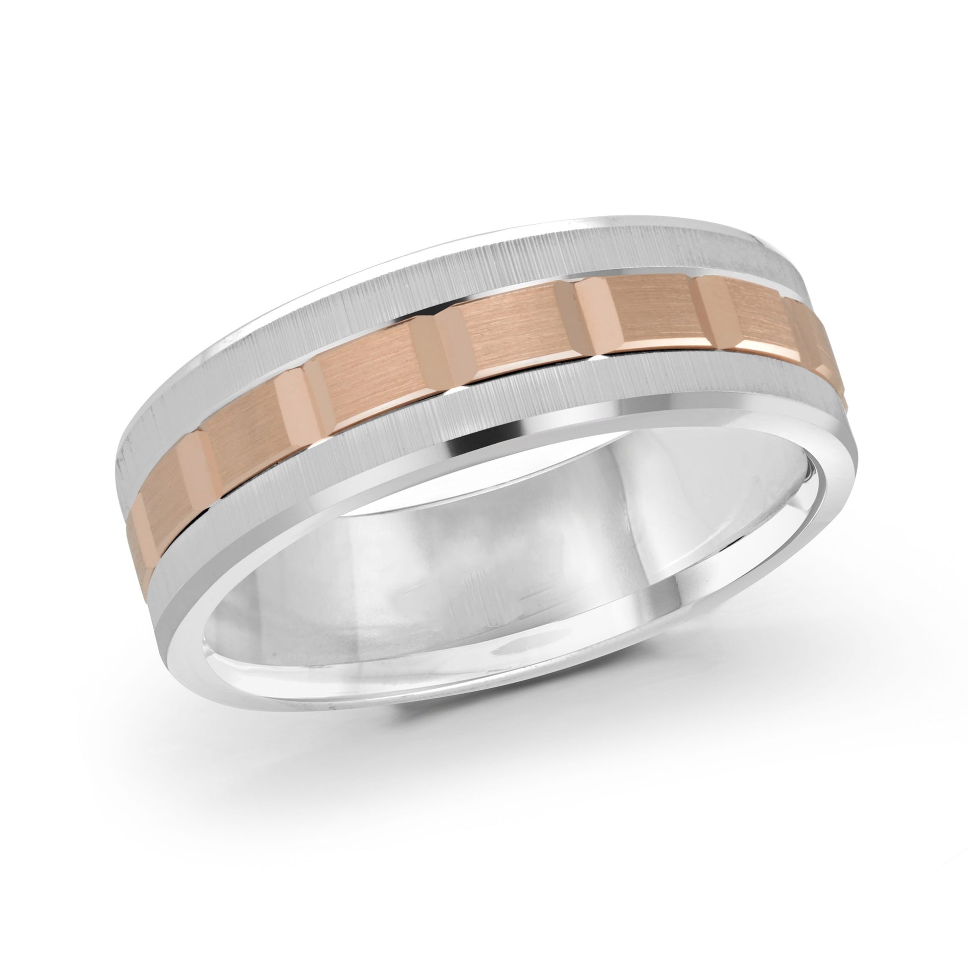14K White Gold with 14K Rose Gold Ring from the Executif Collection by Malo - MRD-046-6WP