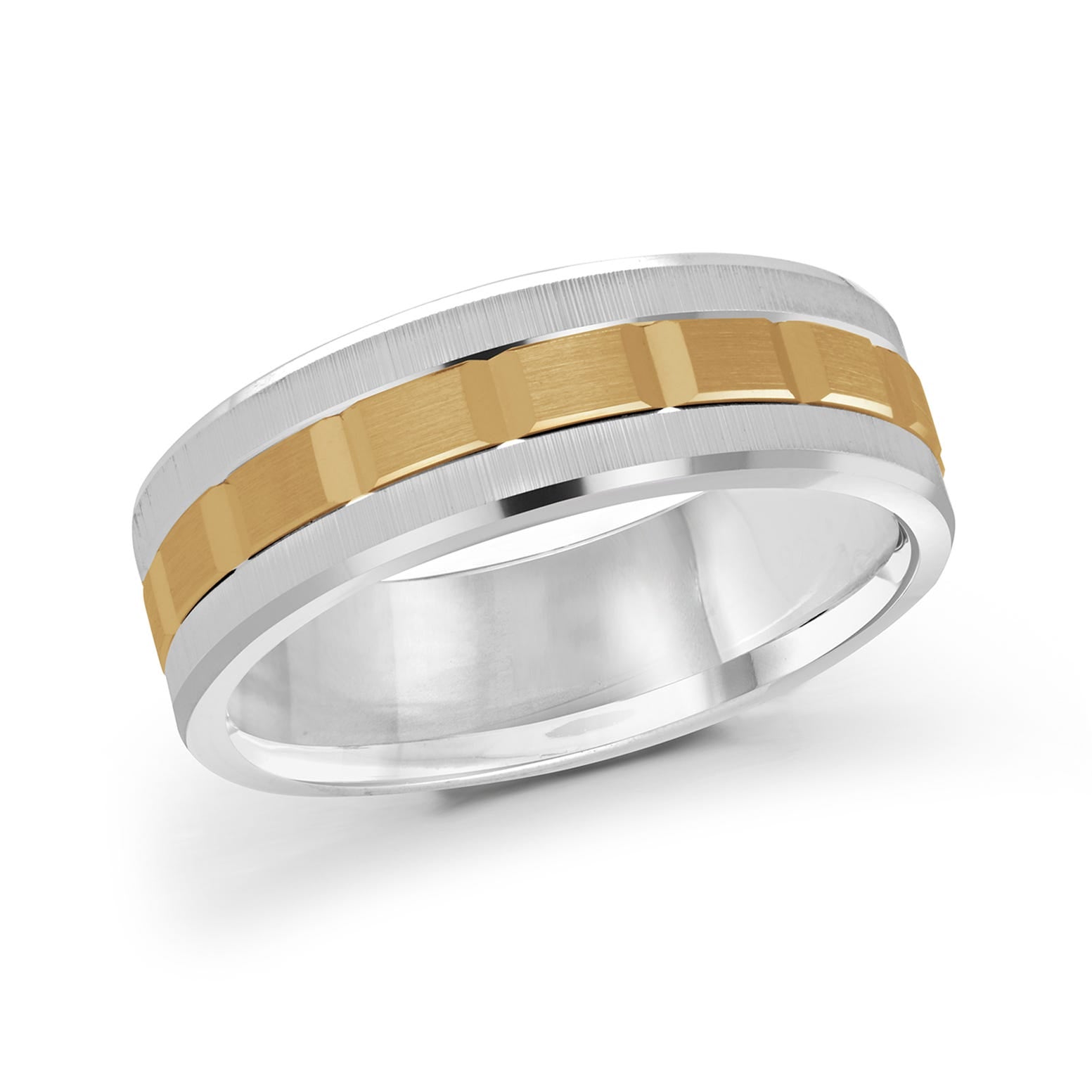 14K White Gold with 14K Yellow Gold Ring from the Executif Collection by Malo - MRD-046-6WY