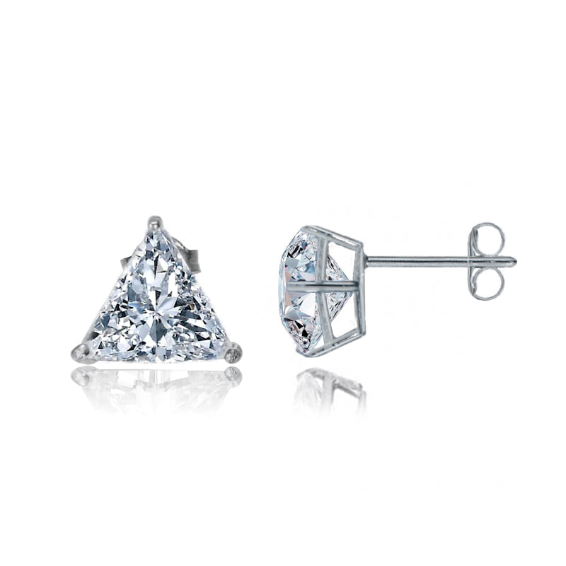 Cannes Trillion Triangle Stud Earrings