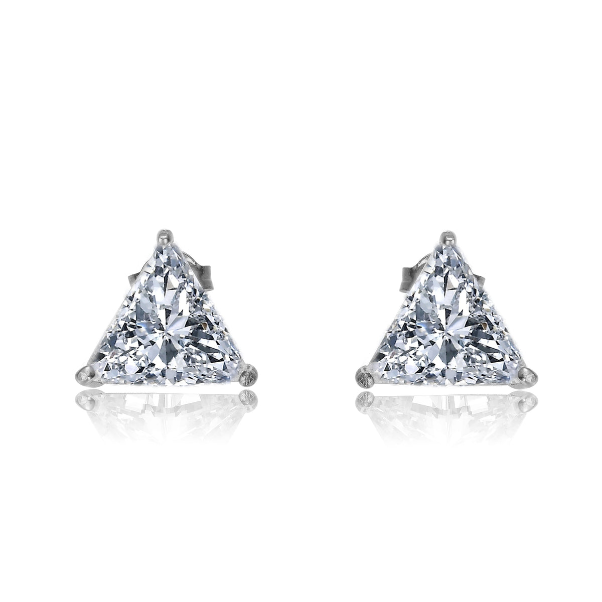 Cannes Trillion Triangle Stud Earrings