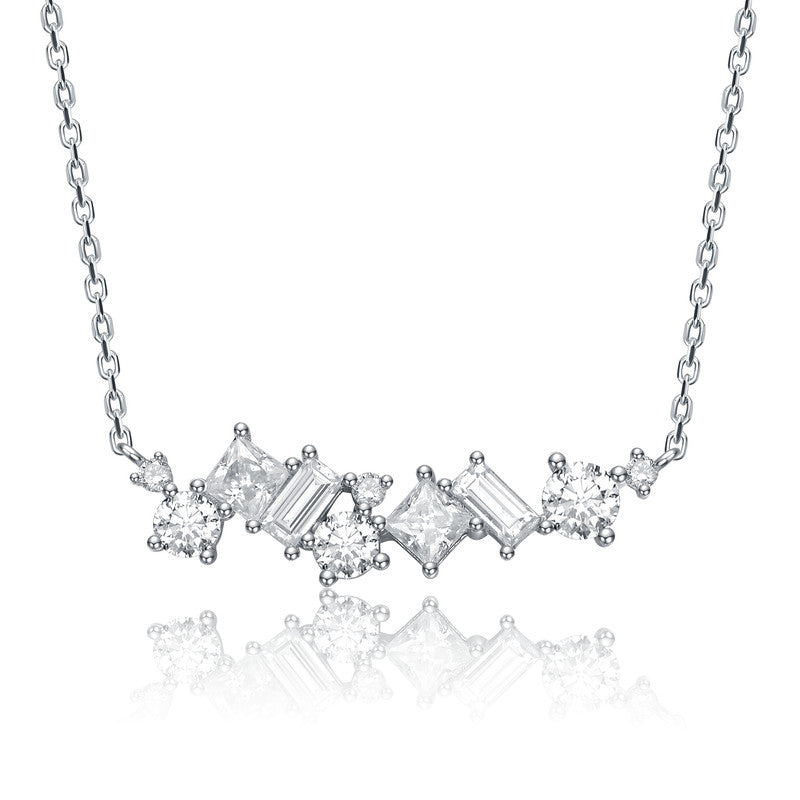 Heléne Lab Created Moissanite Cluster Necklace