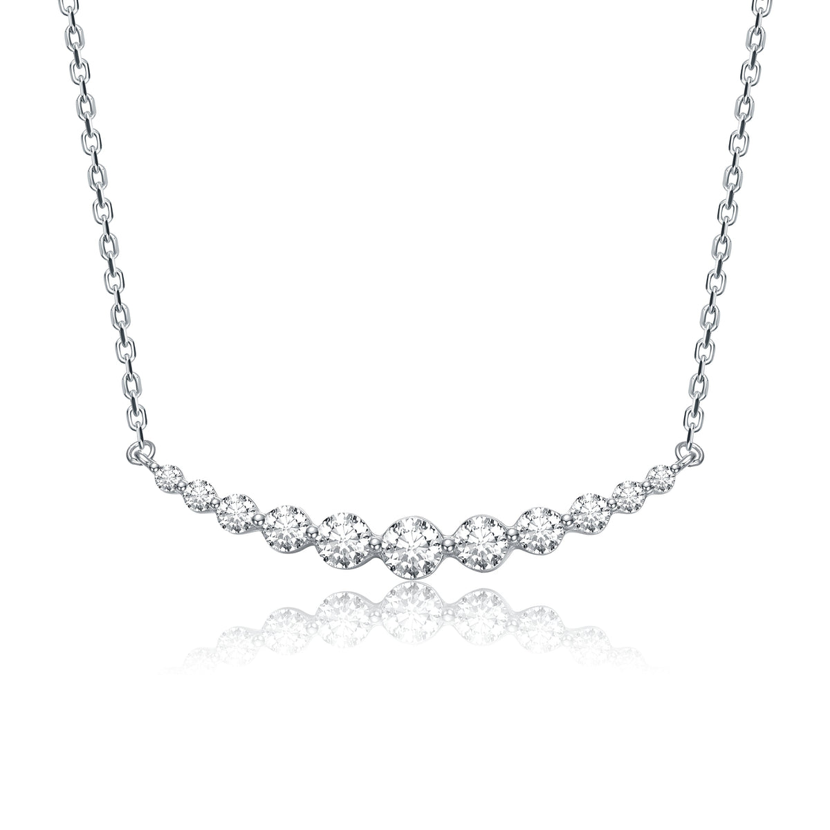 Helène Moissanite Curved Bar Pendant Necklace