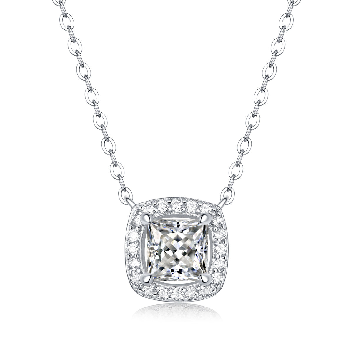 Renee Cushion Halo Necklace