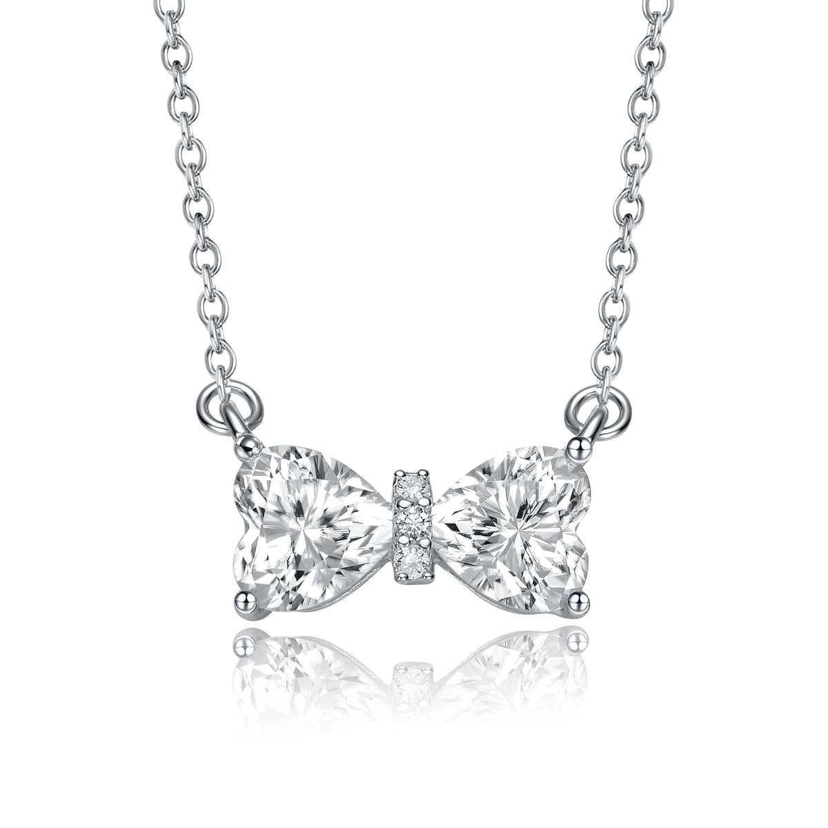 Manon Heart Bow-Tie Pendentif Necklace