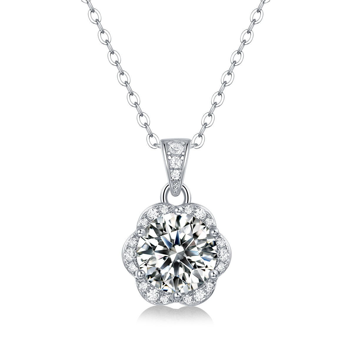 Caroline Halo Flower Couture Pendant Necklace
