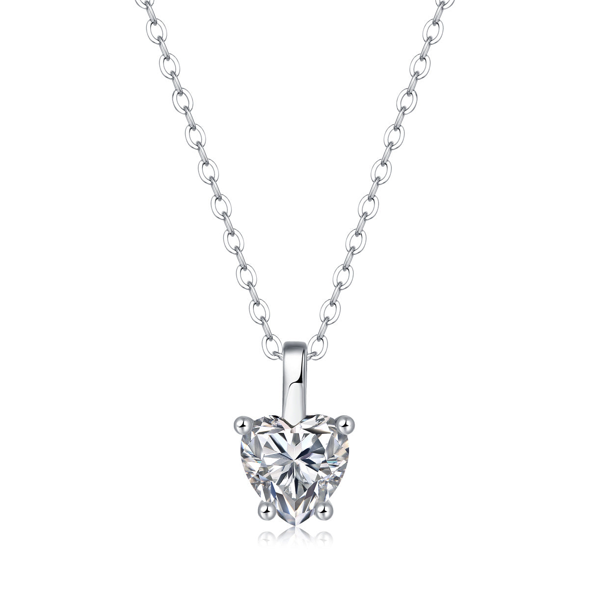 Fleur Heart Solitaire Pendant Necklace