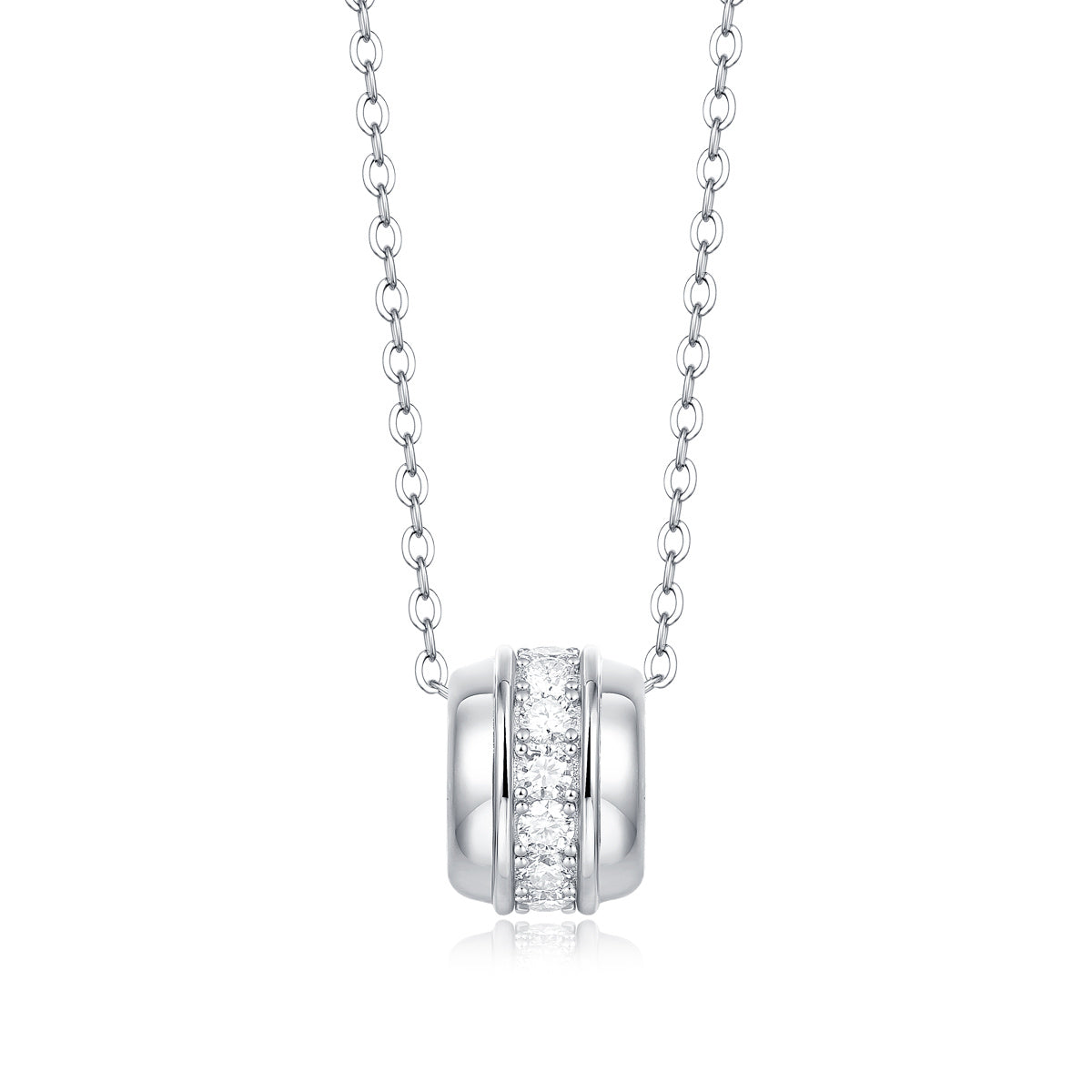 Isabelle Eternity Circle Disc Couture Pendant Necklace