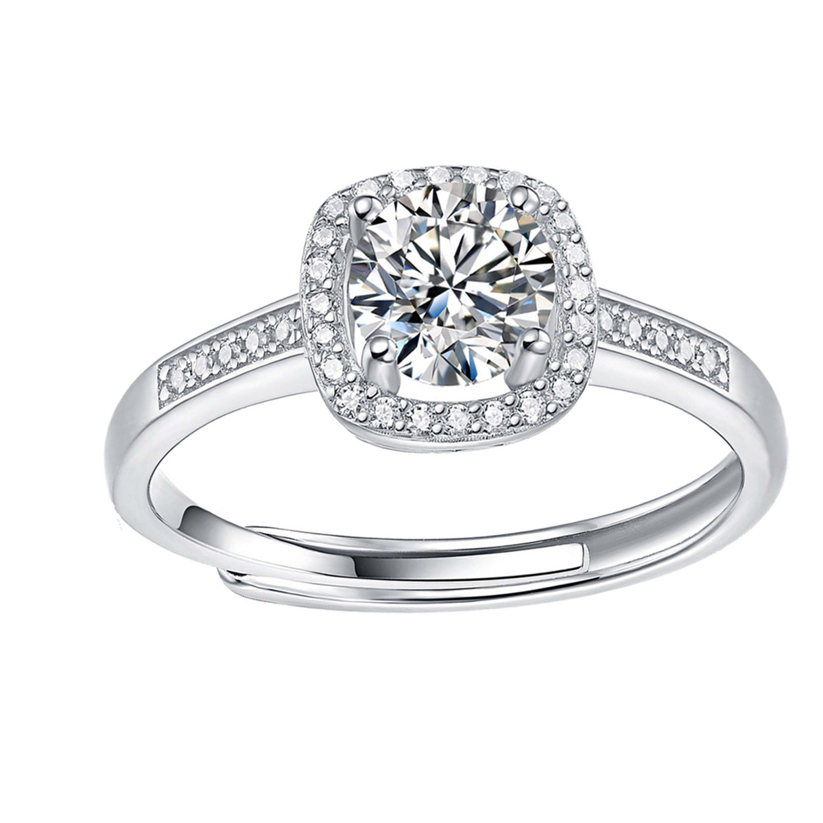 Heléne  Couture Moissanite Halo Engagement Ring