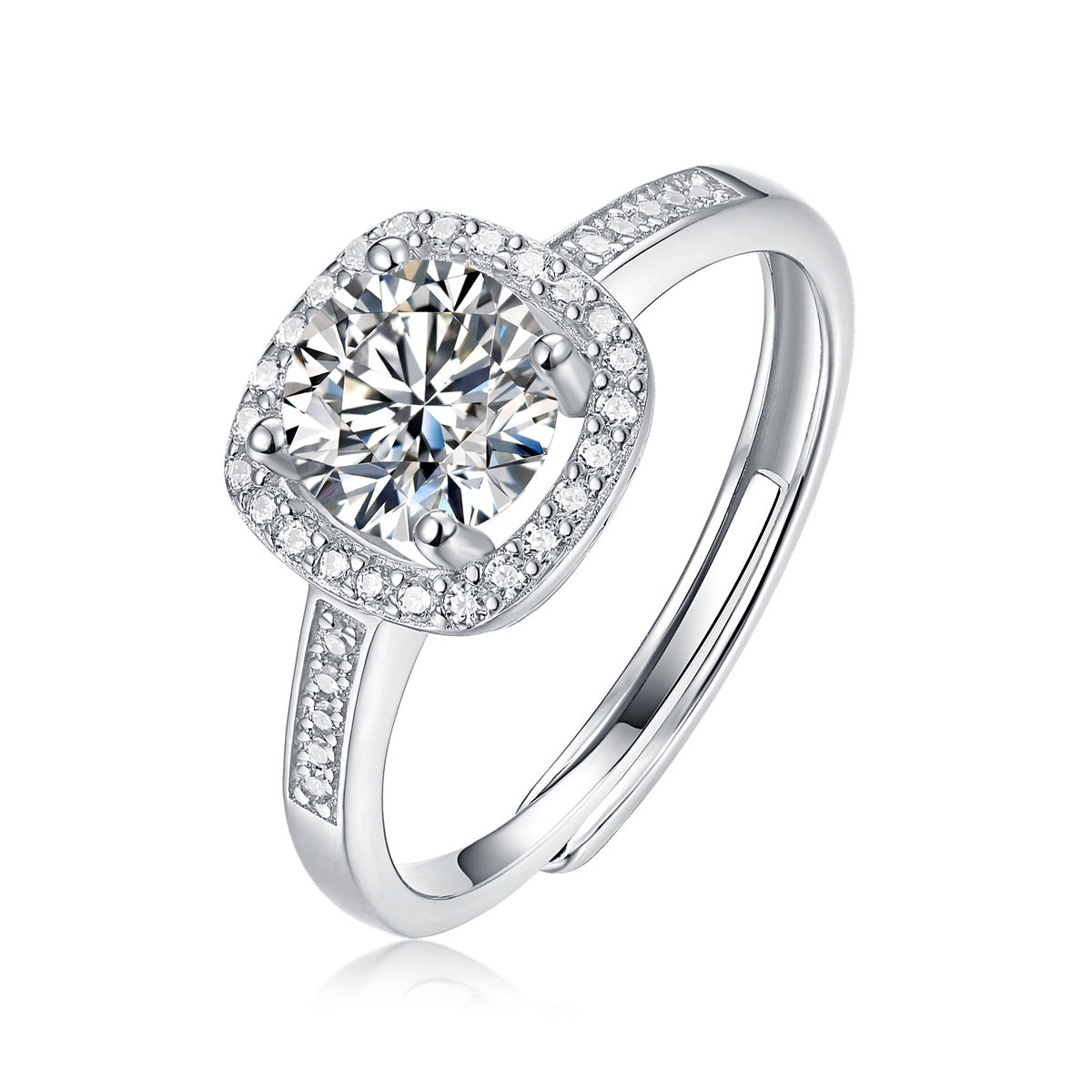 Heléne  Couture Moissanite Halo Engagement Ring