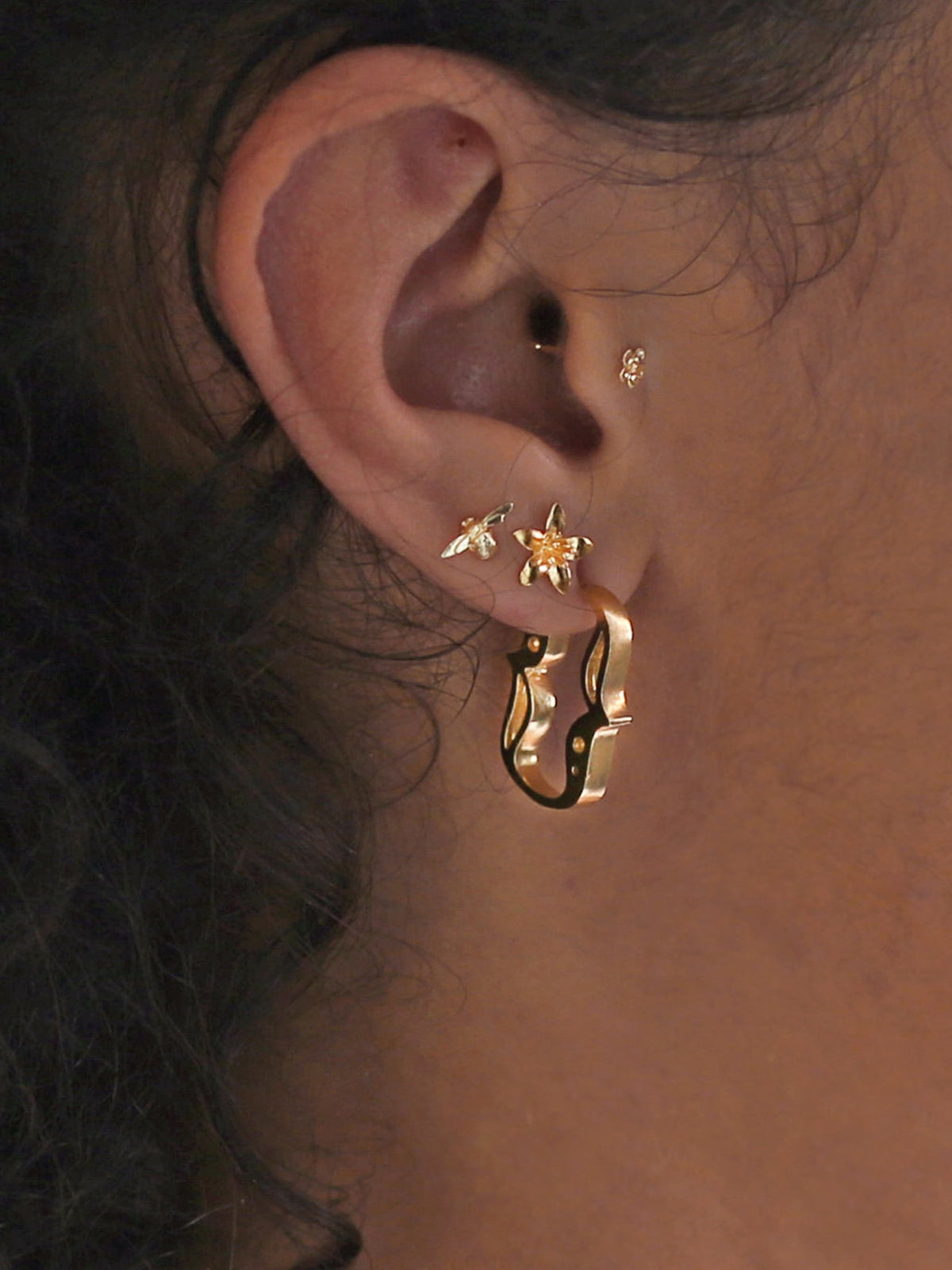 Just My Type Curly Bracket Hoop Earrings
