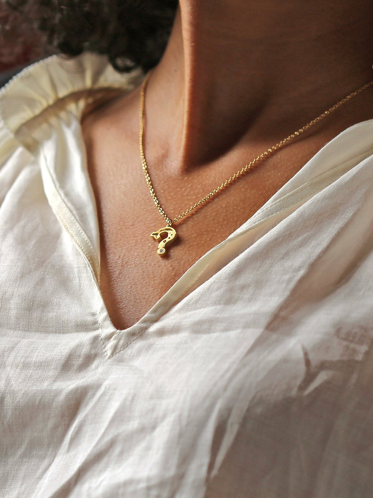 Just my Type Question Mark Necklace set with 1.75mm Diamond