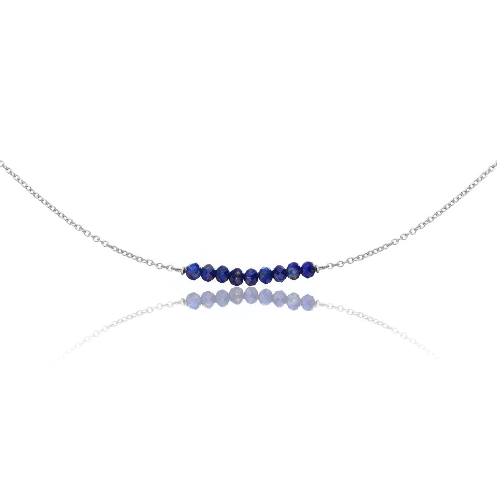 Silver Lapis Gemstone Cluster Choker