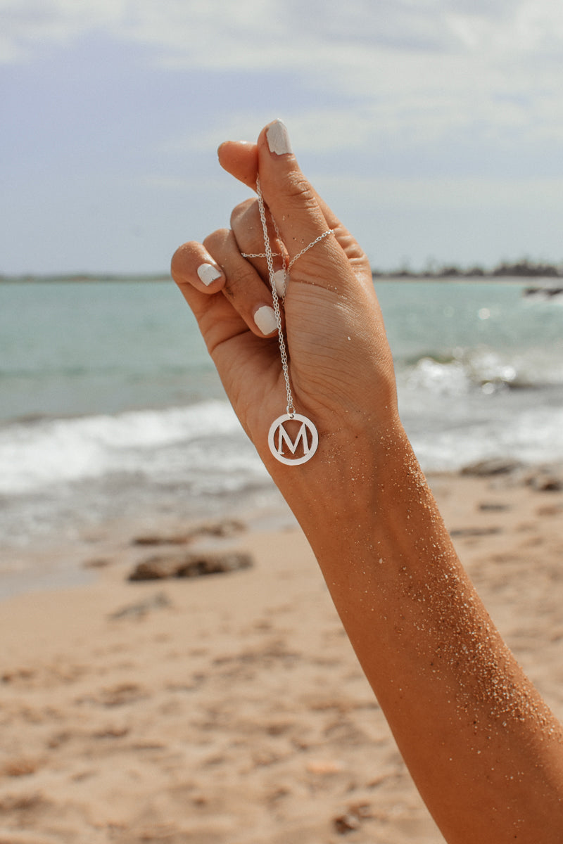 M Initial Necklace