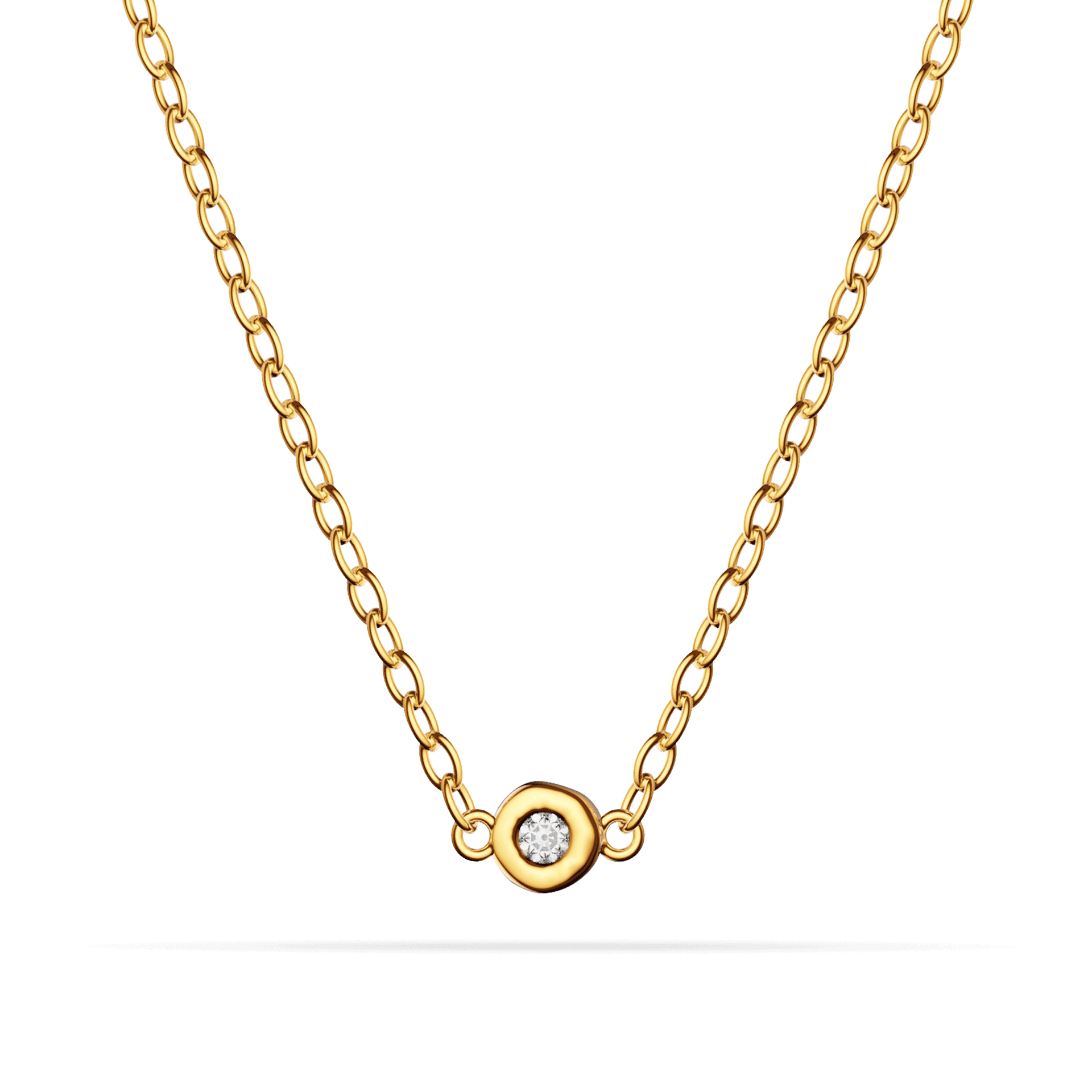 Fine Molten Birthstone Necklace (Gold)