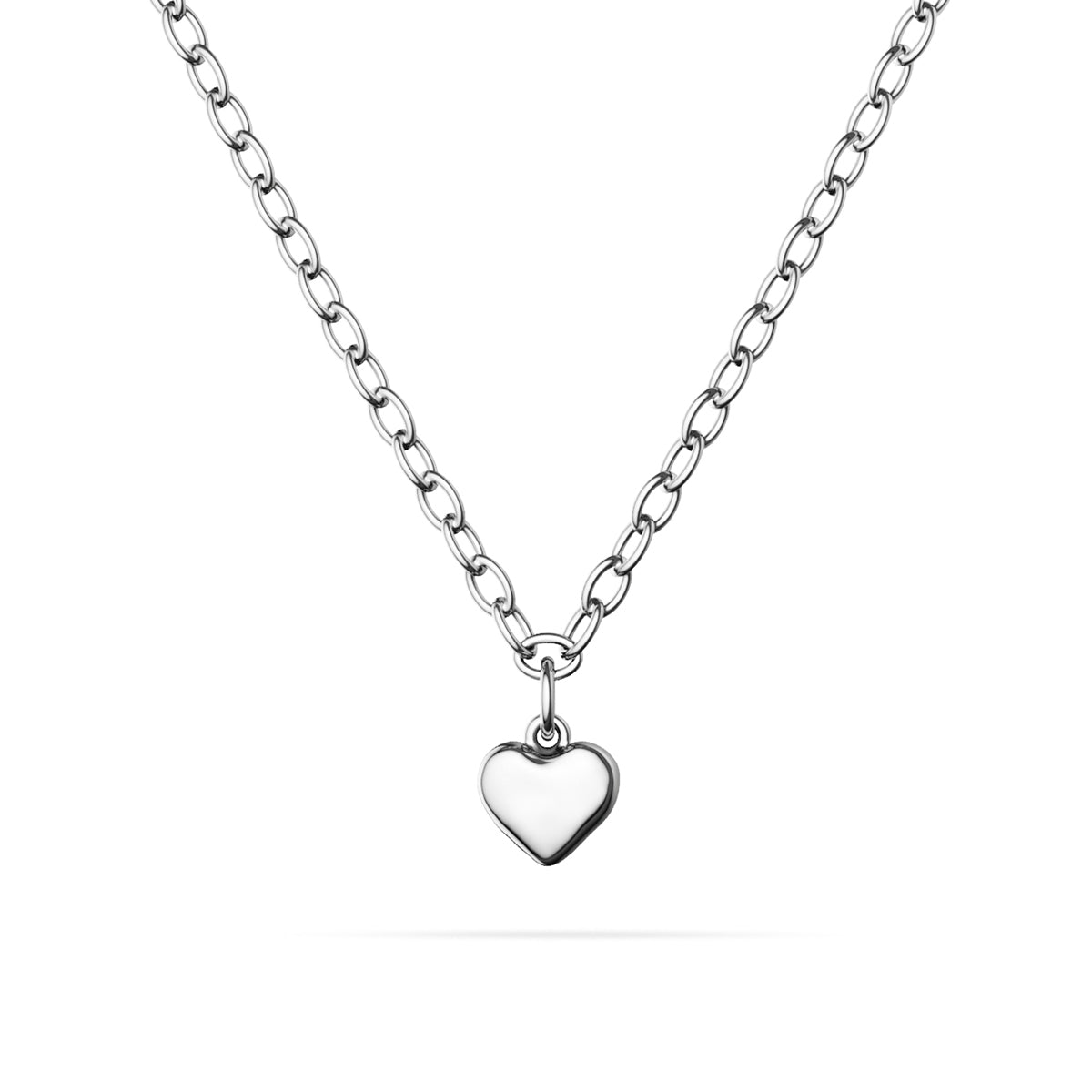 Fine Molten Heart Necklace (Silver)