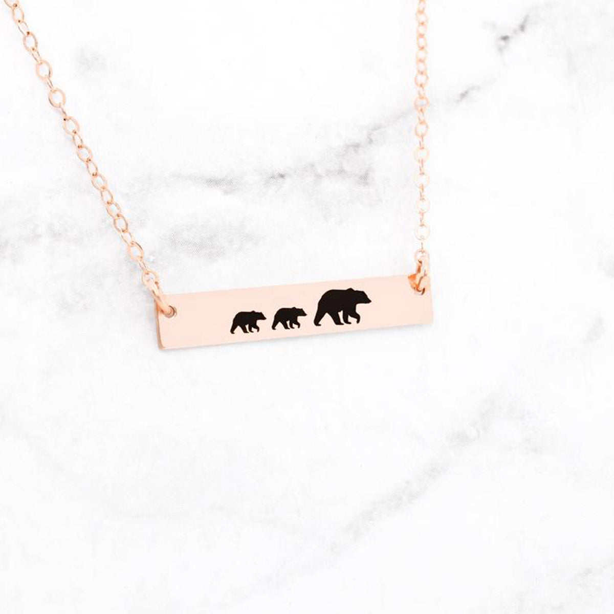 Mama Bear And Cubs Necklace