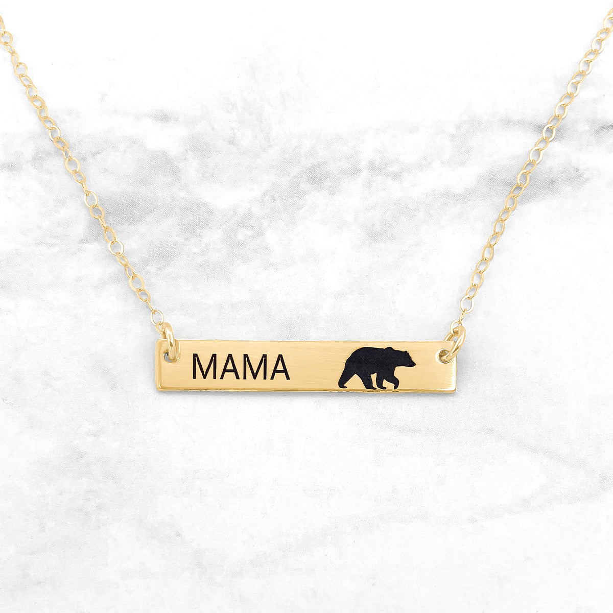 Mama Bear Necklace - Bar Necklace For Mom