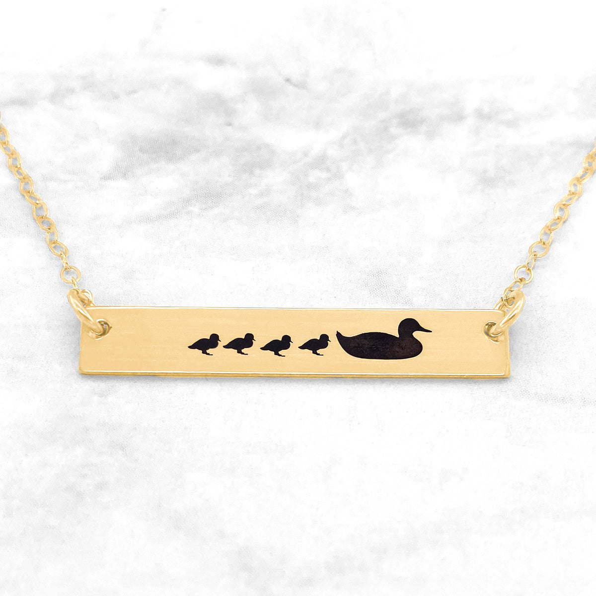 Mama Duck and Her Ducklings Necklace